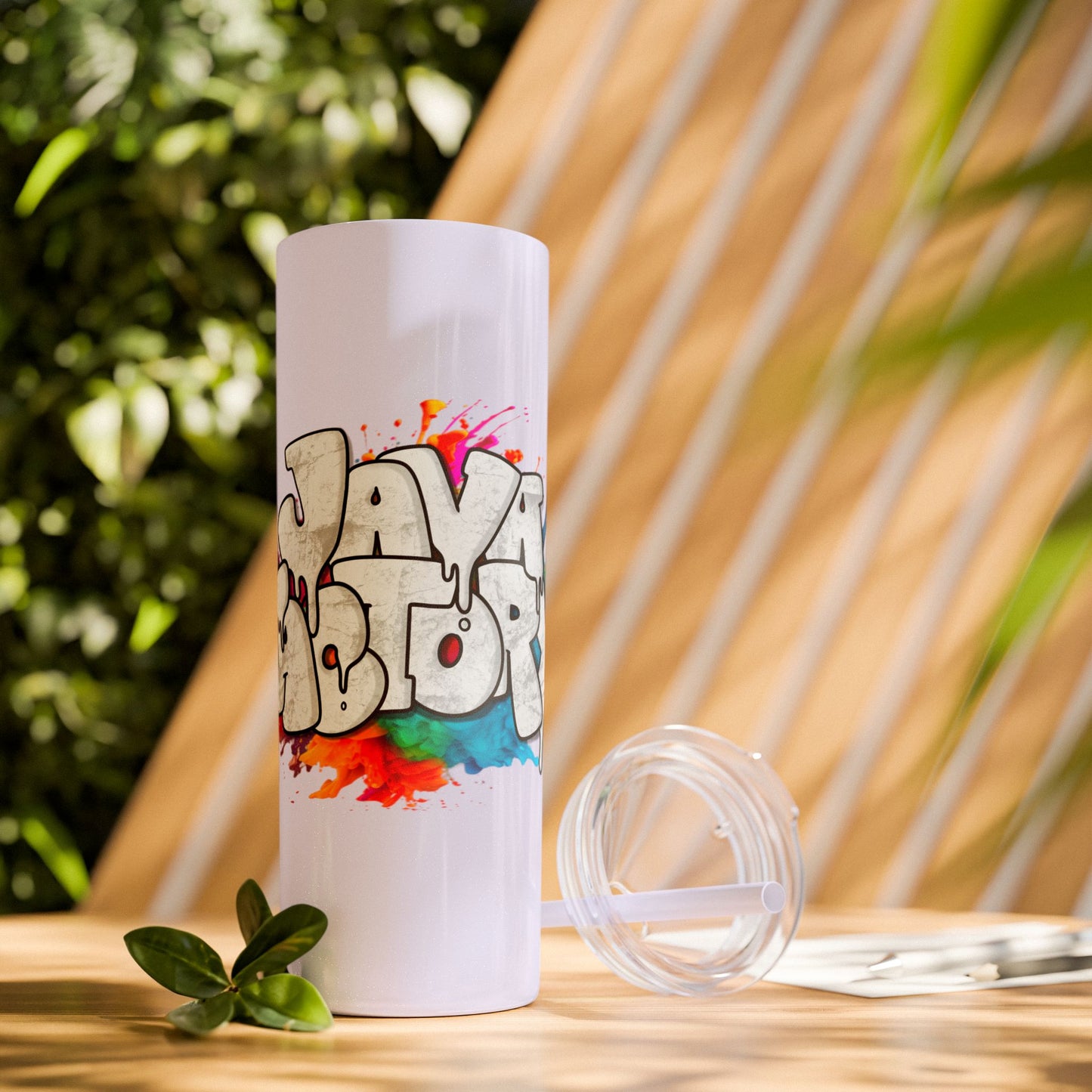 Skinny Tumbler, 20oz | Glitter Finish | Graffiti Logo