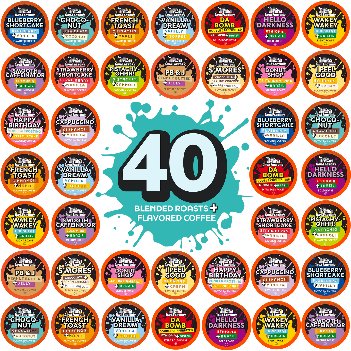 Mixed Flavored and Regular Roasts Coffee Pod Variety Pack