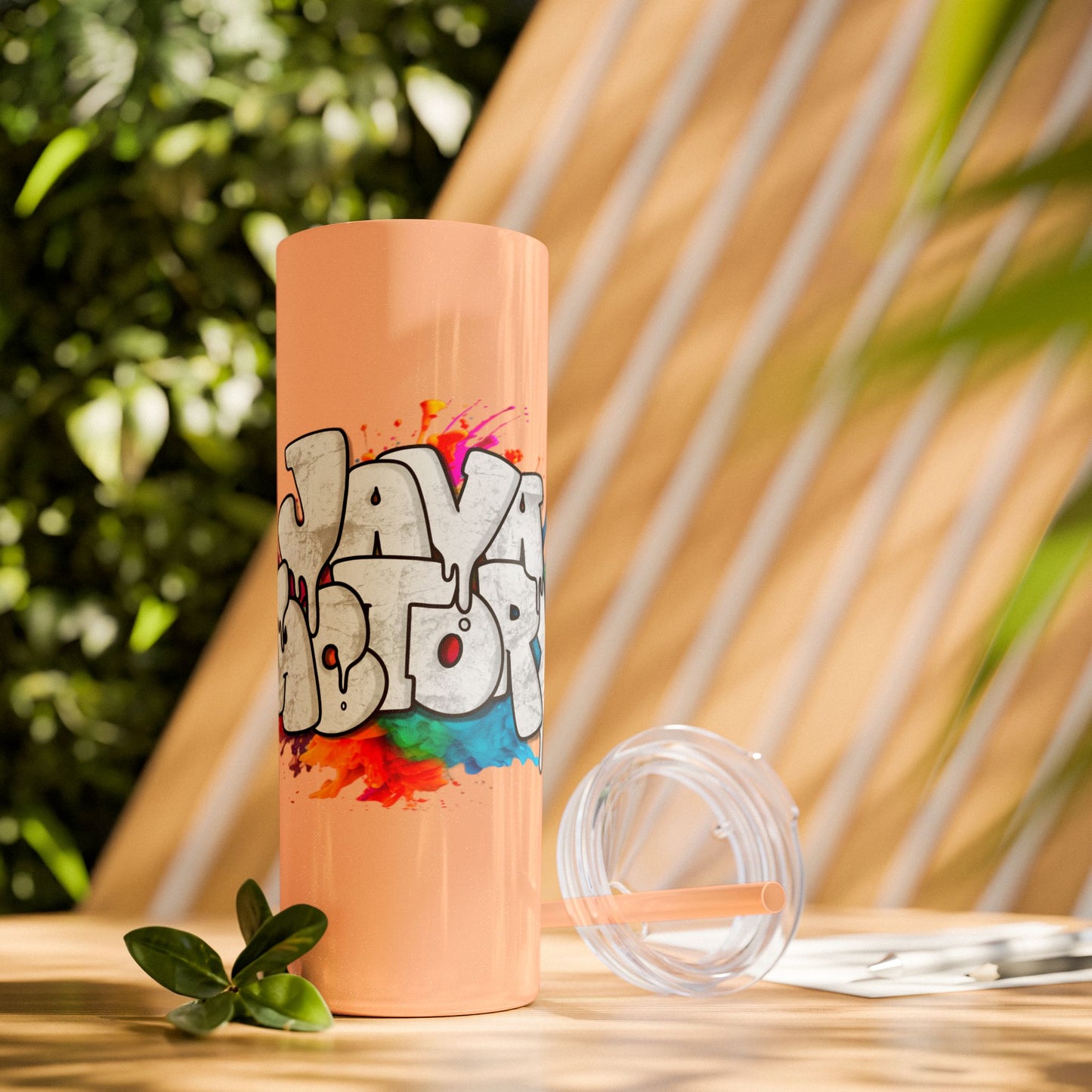 Skinny Tumbler, 20oz | Glitter Finish | Graffiti Logo
