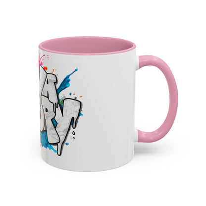 Graffiti 'Java Factory' Color Splash Coffee Mug (11oz & 15oz)