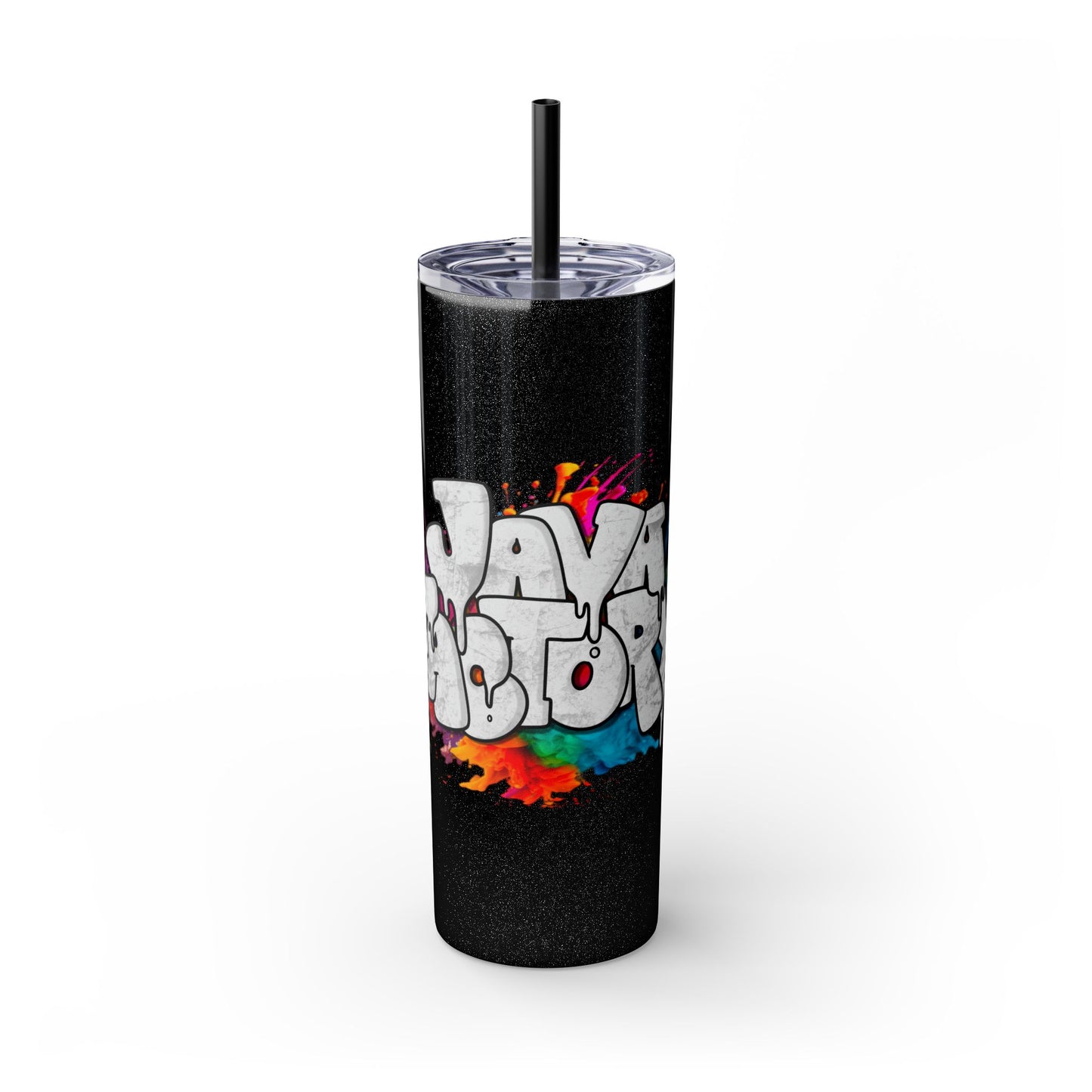 Skinny Tumbler, 20oz | Glitter Finish | Graffiti Logo