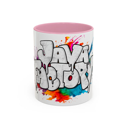 Graffiti 'Java Factory' Color Splash Coffee Mug (11oz & 15oz)