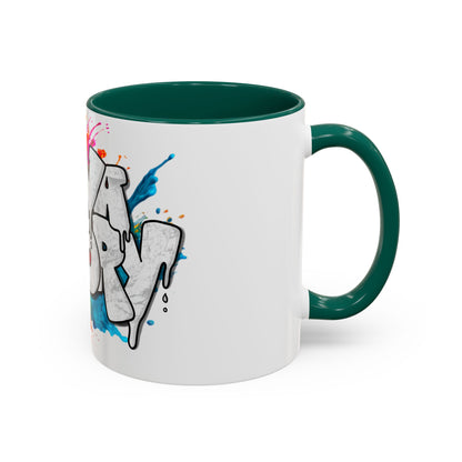 Graffiti 'Java Factory' Color Splash Coffee Mug (11oz & 15oz)