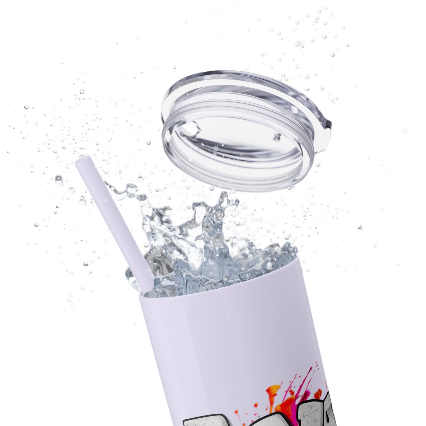 Skinny Tumbler, 20oz | Glitter Finish | Graffiti Logo
