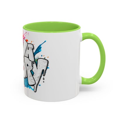 Graffiti 'Java Factory' Color Splash Coffee Mug (11oz & 15oz)