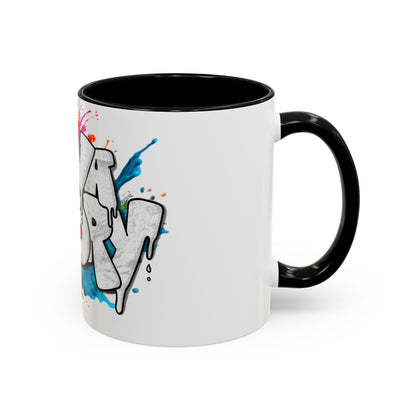 Graffiti 'Java Factory' Color Splash Coffee Mug (11oz & 15oz)