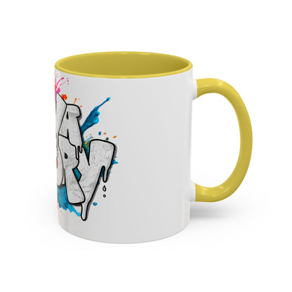 Graffiti 'Java Factory' Color Splash Coffee Mug (11oz & 15oz)