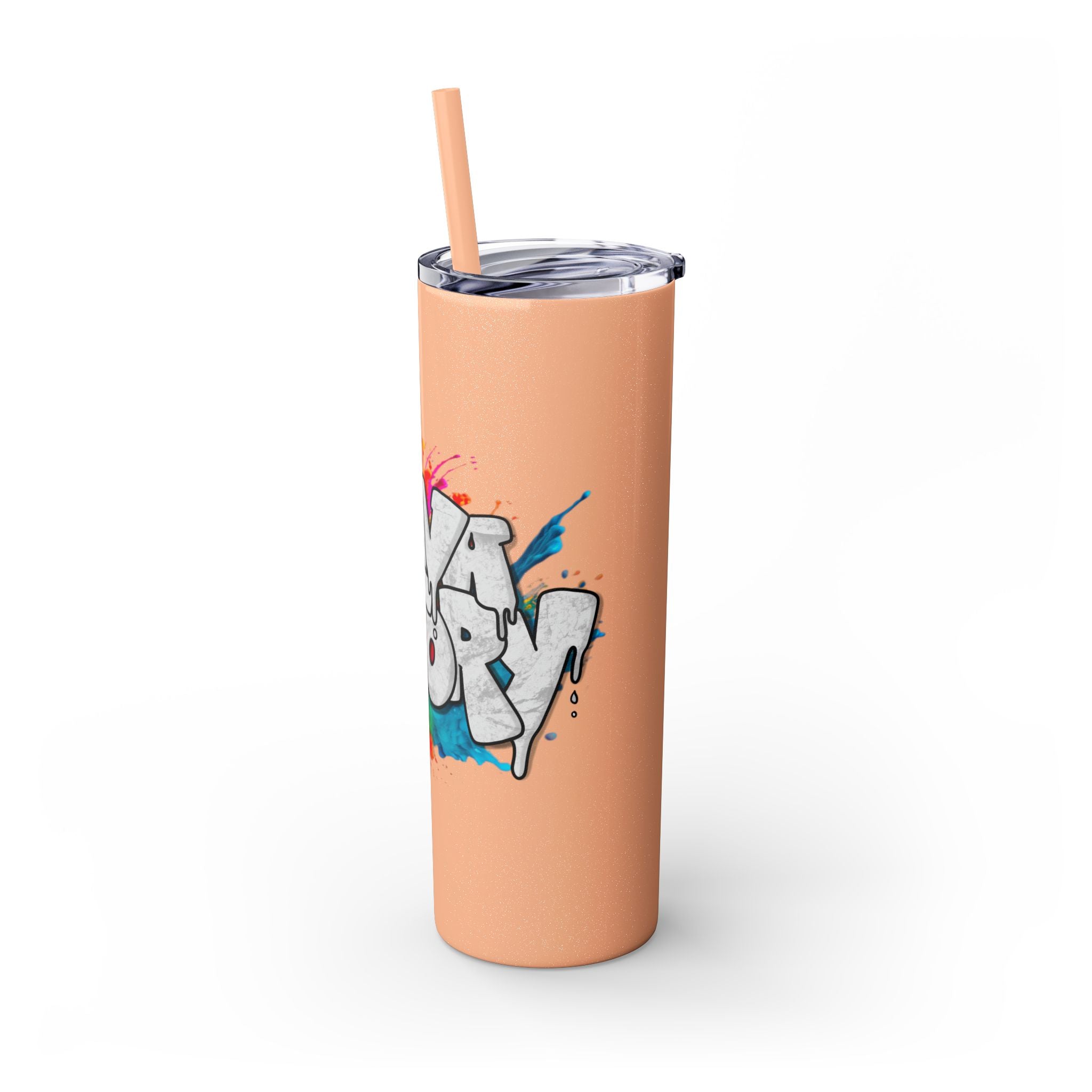 Skinny Tumbler, 20oz | Glitter Finish | Graffiti #1