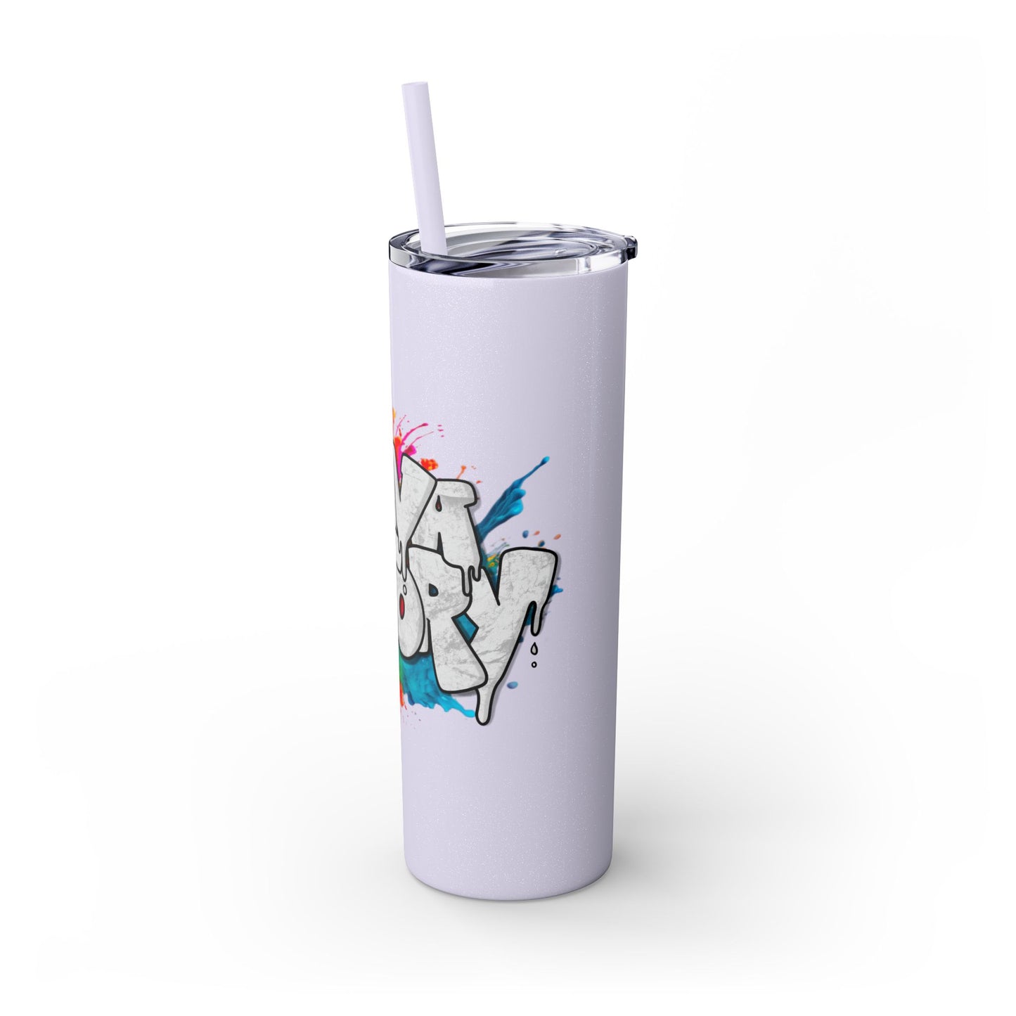 Skinny Tumbler, 20oz | Glitter Finish | Graffiti Logo