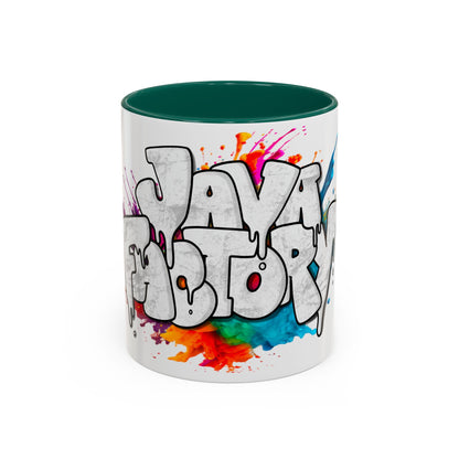 Graffiti 'Java Factory' Color Splash Coffee Mug (11oz & 15oz)
