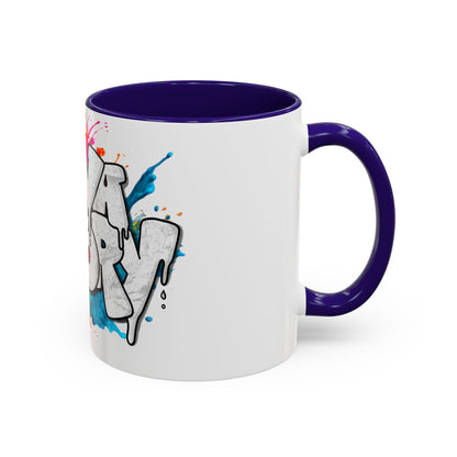 Graffiti 'Java Factory' Color Splash Coffee Mug (11oz & 15oz)
