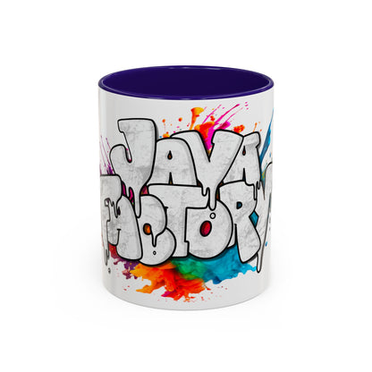 Graffiti 'Java Factory' Color Splash Coffee Mug (11oz & 15oz)