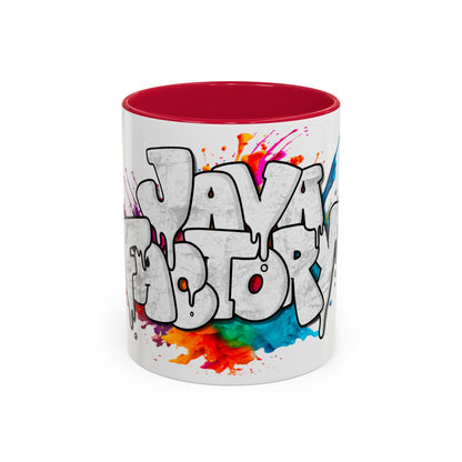 Graffiti 'Java Factory' Color Splash Coffee Mug (11oz & 15oz)