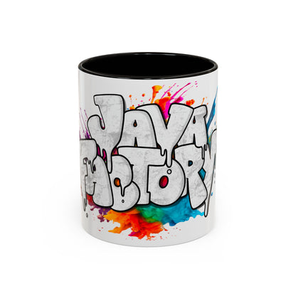 Graffiti 'Java Factory' Color Splash Coffee Mug (11oz & 15oz)