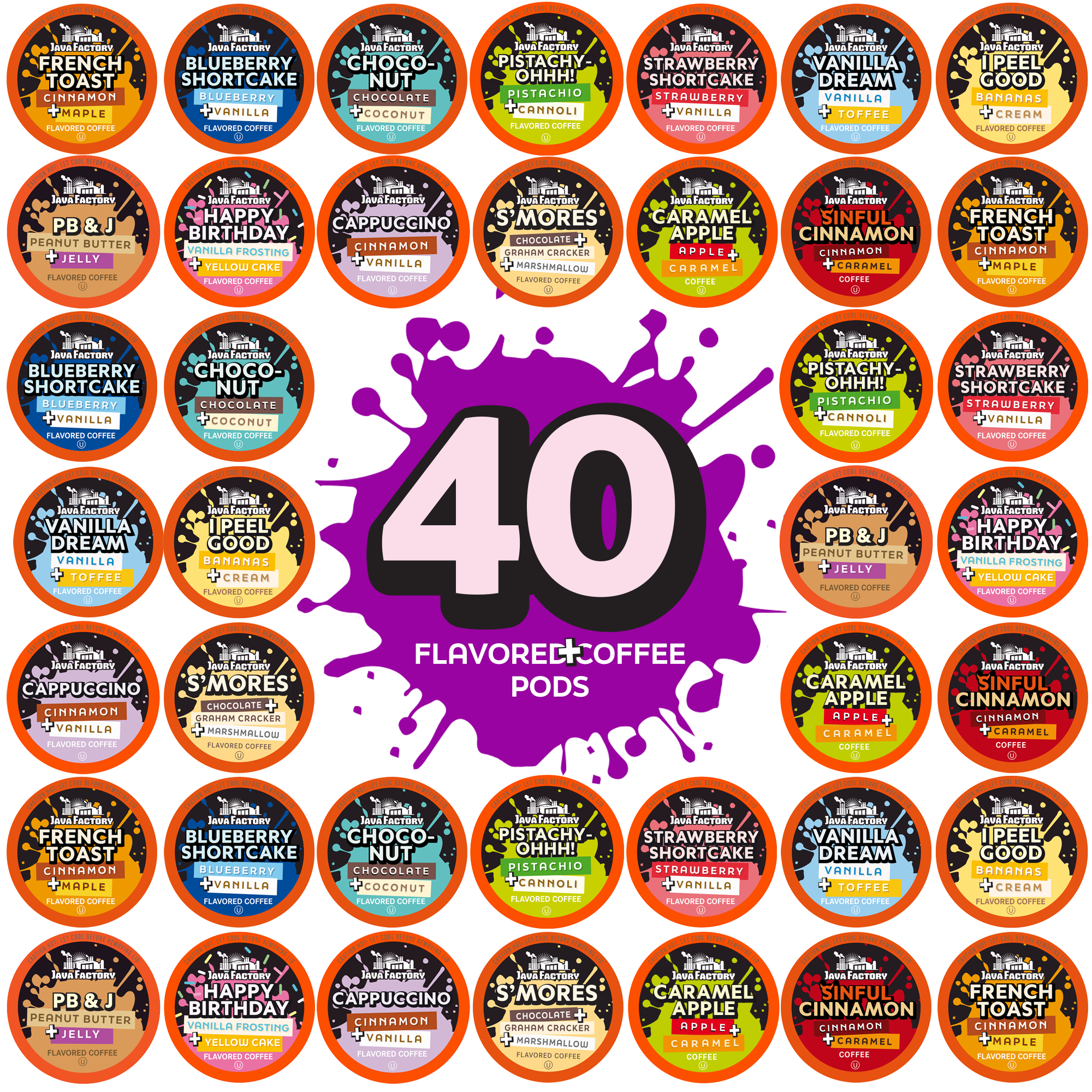 Flavored Coffee Pods Assorted Sampler Variety Pack – Javafactory.com