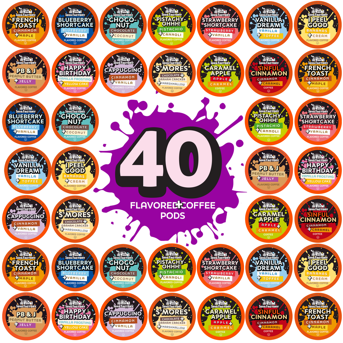 Flavored Coffee Pods Assorted Sampler Variety Pack – Javafactory.com